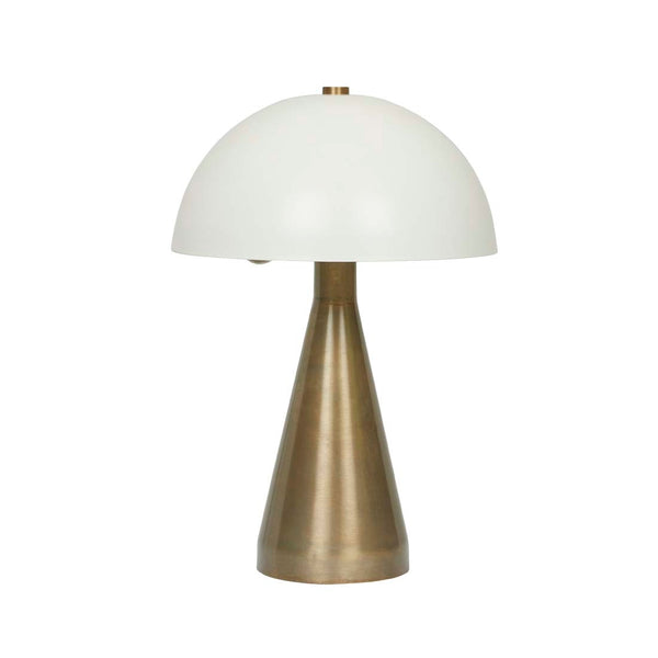 Easton Dome Table Lamp - Matt Ivory - Antique Brass