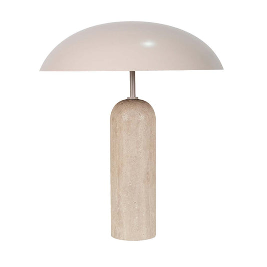 Easton Ellipse Table Lamp - Travertine - Shell