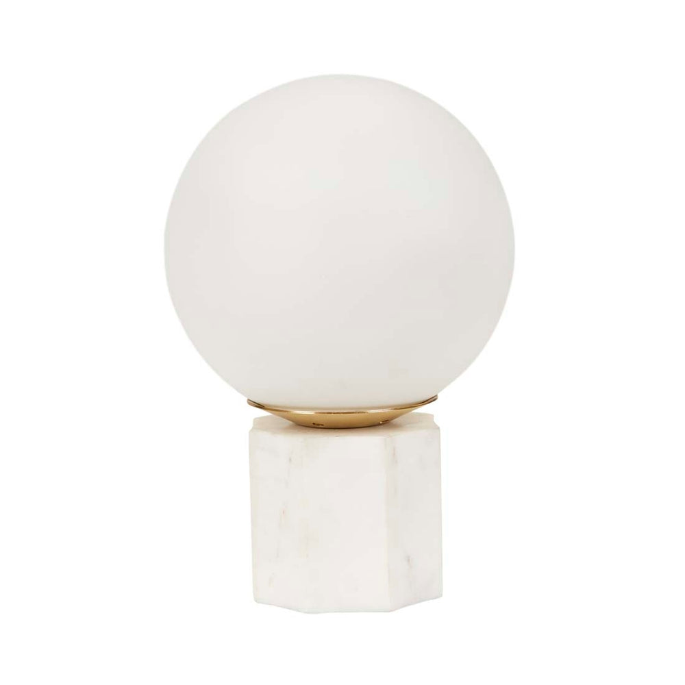 Easton Globe Table Lamp - White Marble