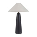 Lorne Canopy Table Lamp - Matt Black - Oatmeal