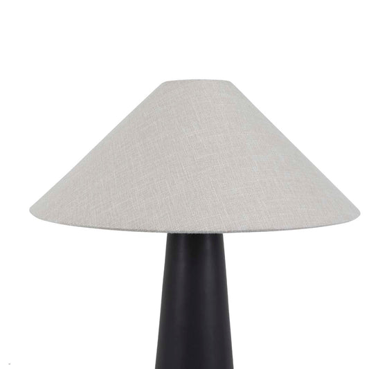 Lorne Canopy Table Lamp - Matt Black - Oatmeal