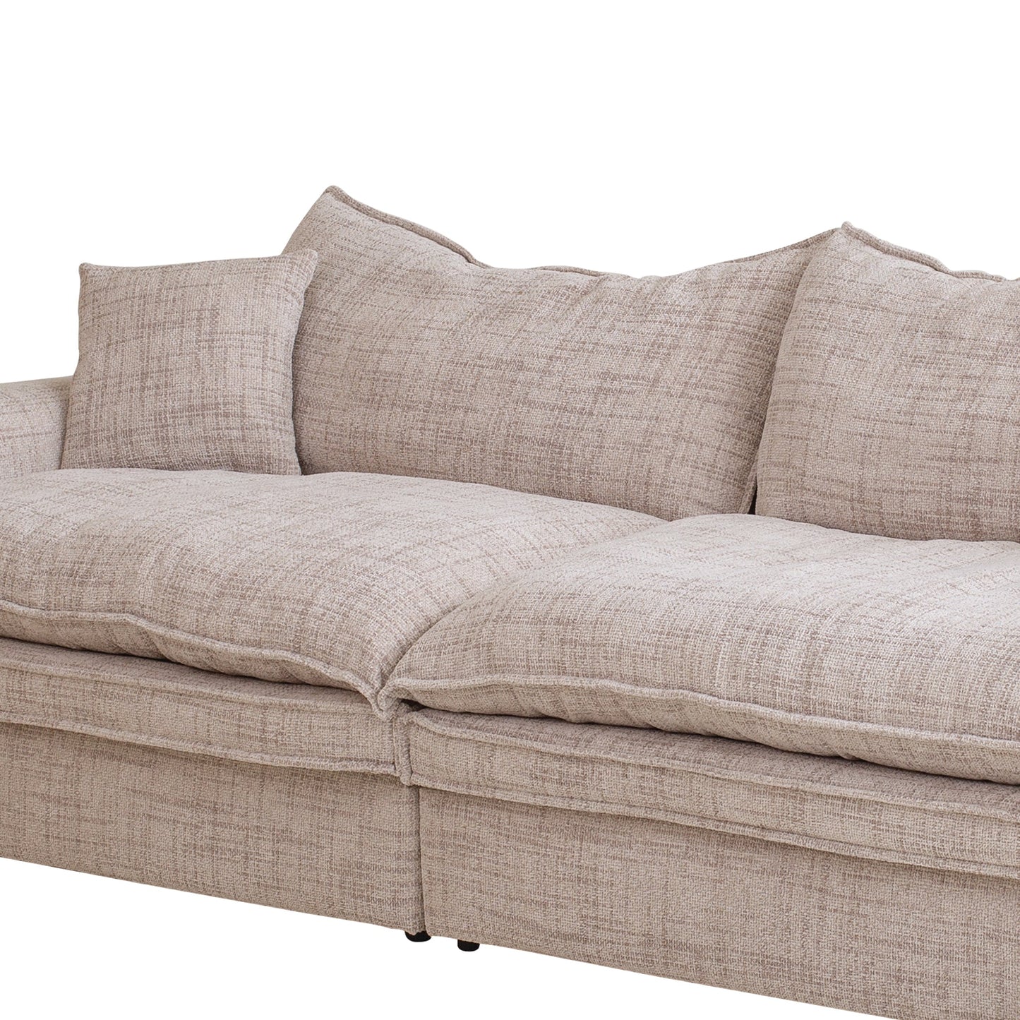 Bucha 3 Seater Fabric Sofa - Cream