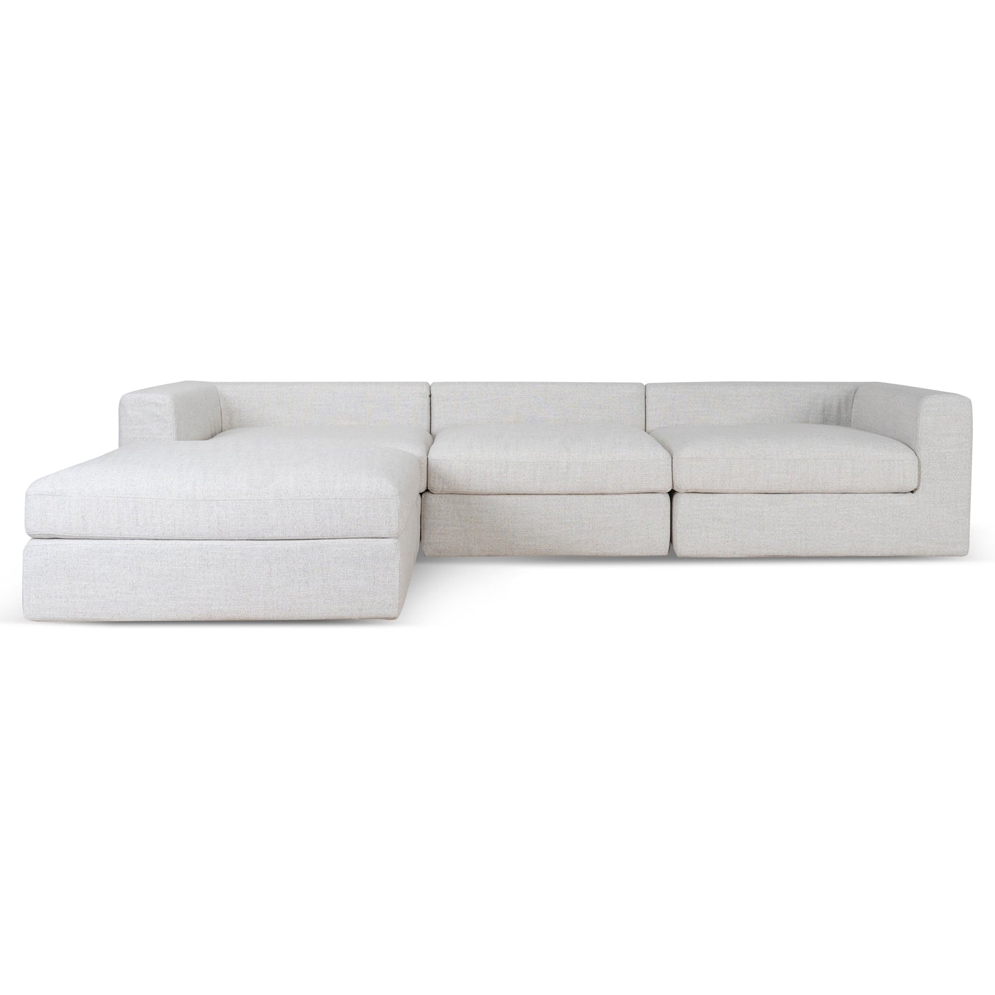 Daniyal 3 Seater Chaise Sofa - Silver Grey