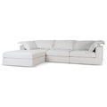 Daniyal 3 Seater Chaise Sofa - Silver Grey