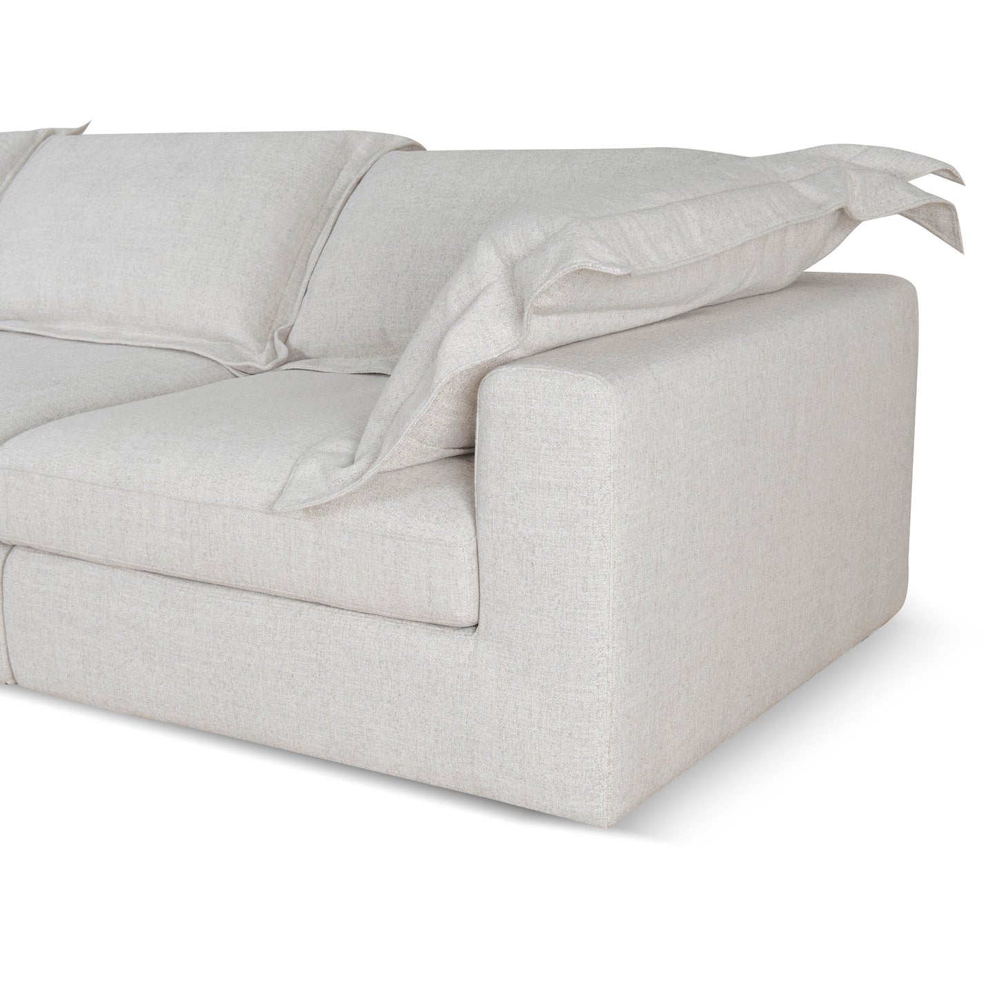 Daniyal 3 Seater Chaise Sofa - Silver Grey