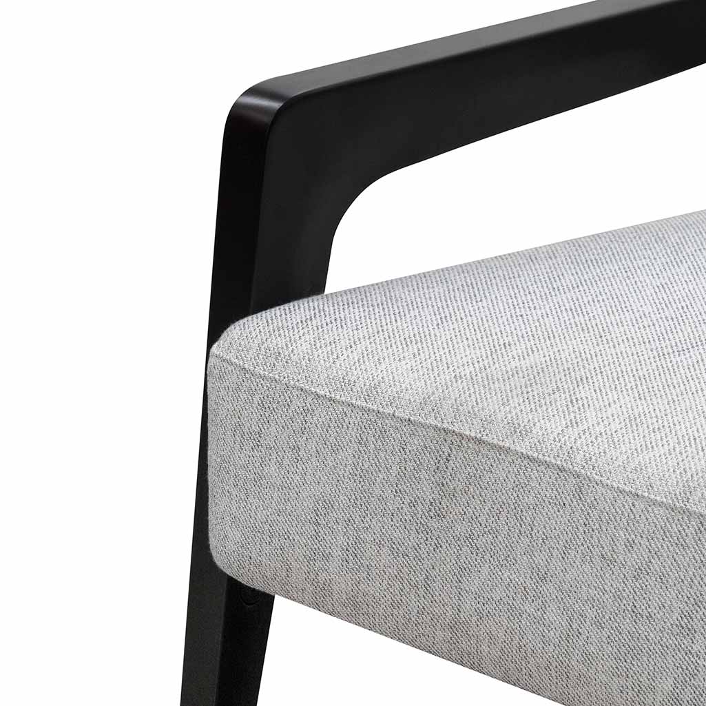 Nathan Fabric Lounge Chair - Silver Grey