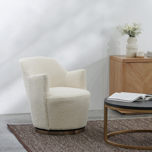 Elvan Armchair - Ivory White Boucle