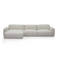 Roshil Left Chaise Fabric Sofa - Fog Grey