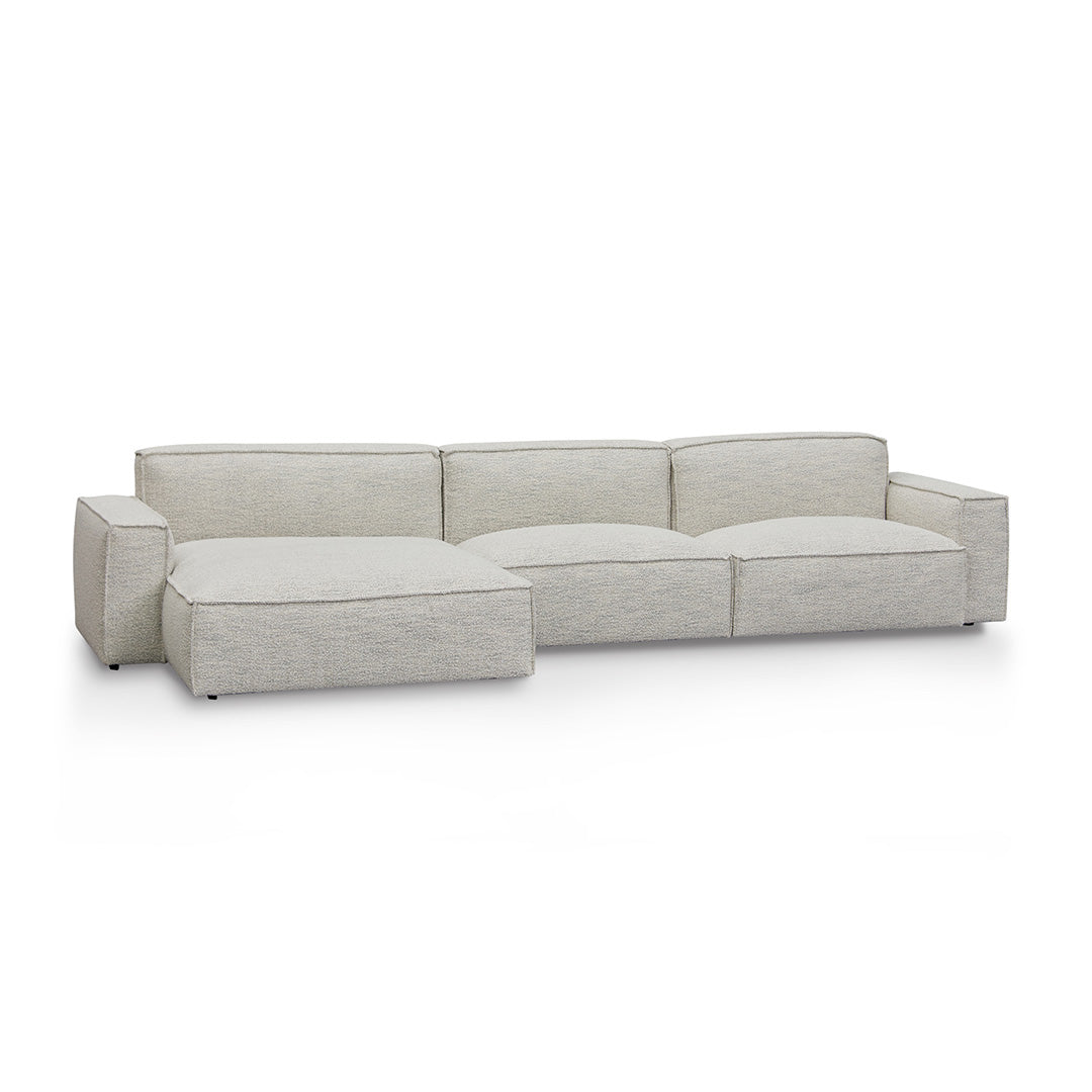 Roshil Left Chaise Fabric Sofa - Fog Grey