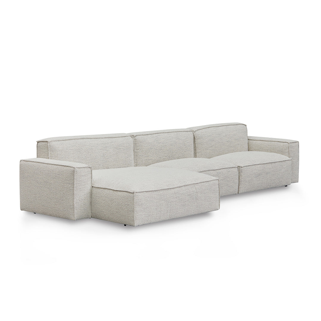 Roshil Left Chaise Fabric Sofa - Fog Grey