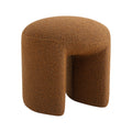 Everet Round Ottoman - Brown Boucle