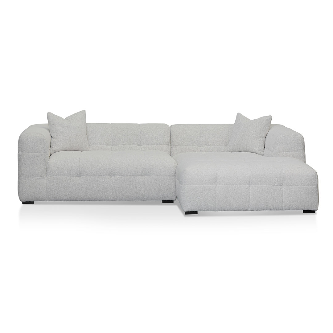 Almira Right Chaise Sofa - Pearl Boucle