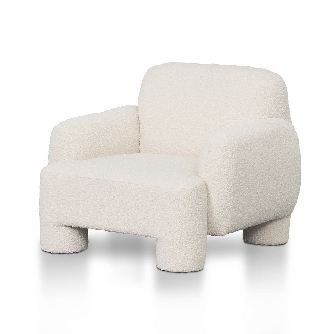 Breda Armchair - Ivory White Boucle