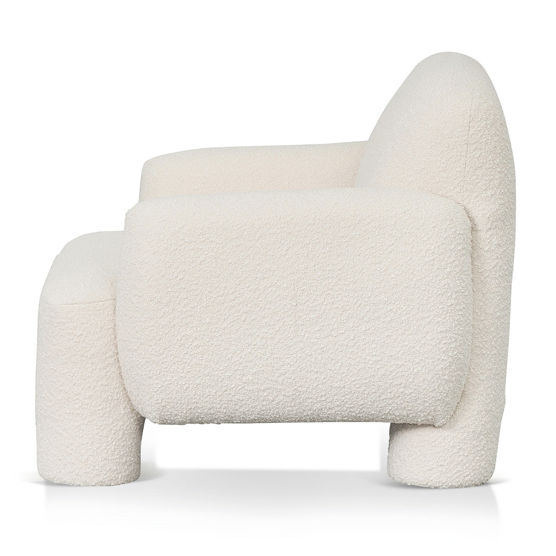 Breda Armchair - Ivory White Boucle