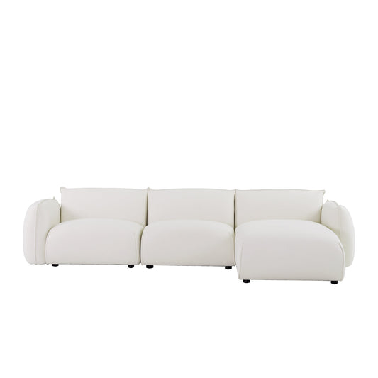 Ferrell 3 Seater Right Chaise Sofa - Beige