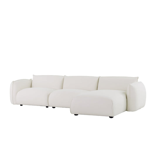 Ferrell 3 Seater Right Chaise Sofa - Beige