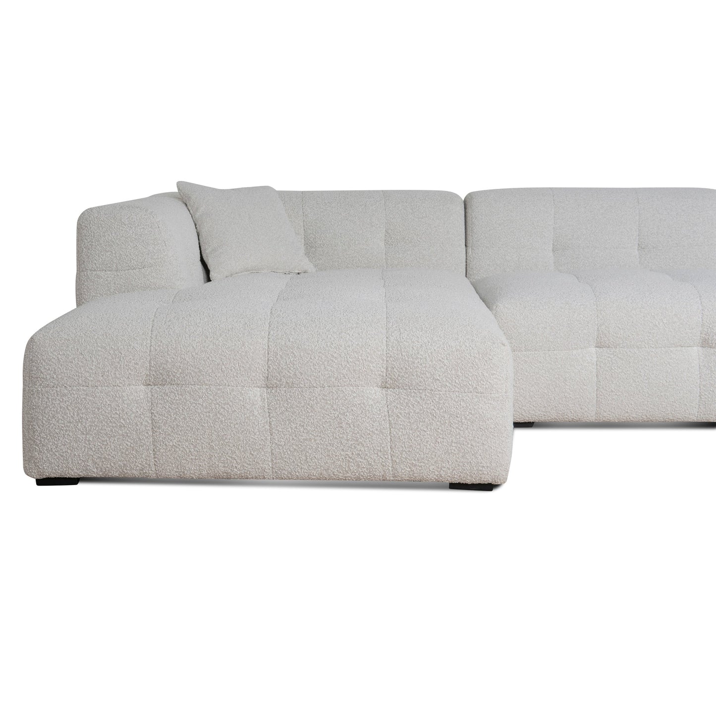 Almira 4 Seater Left Chaise Sofa - Pearl Boucle