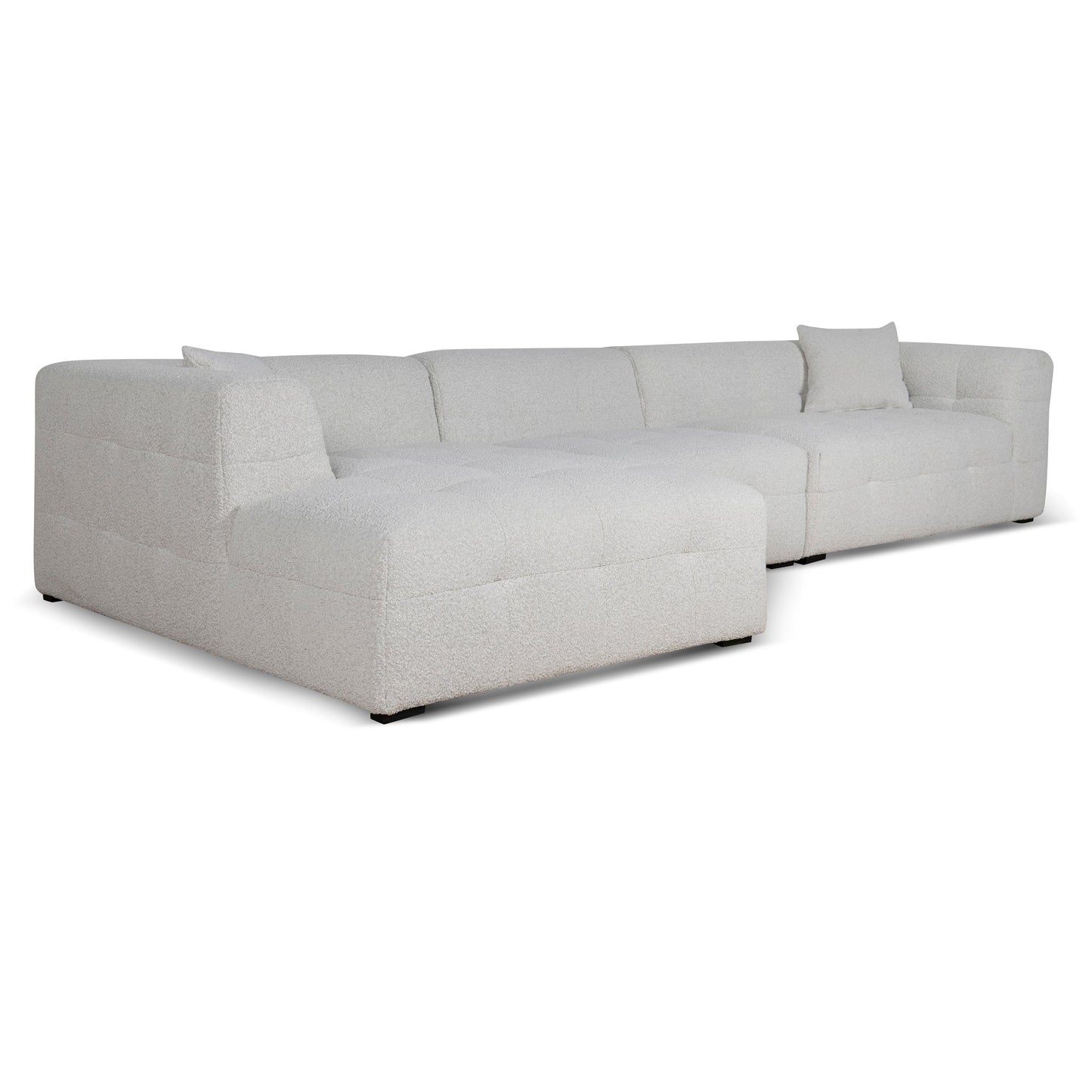 Almira 4 Seater Left Chaise Sofa - Pearl Boucle