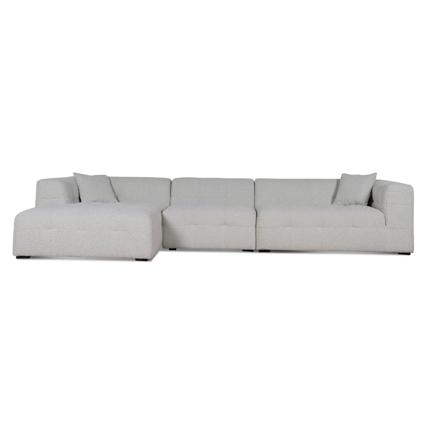 Almira 4 Seater Left Chaise Sofa - Pearl Boucle