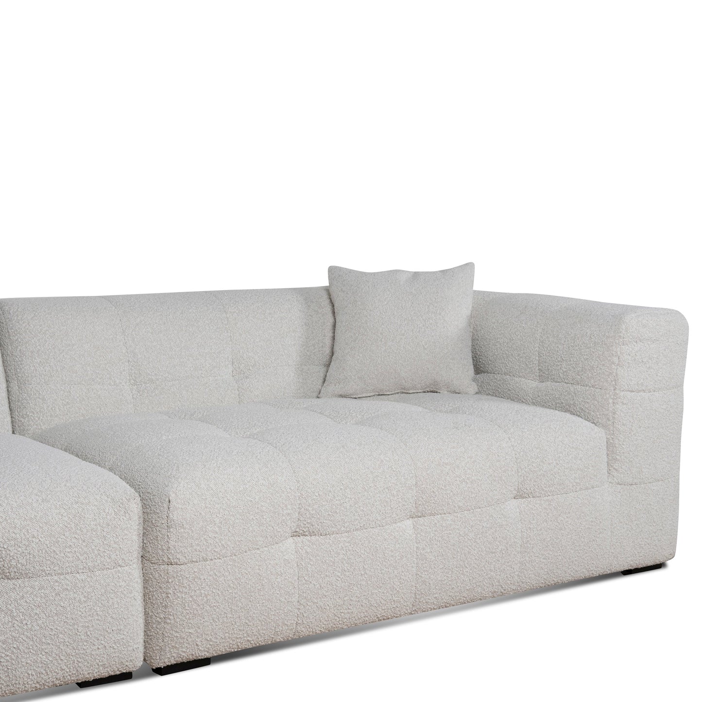 Almira 4 Seater Left Chaise Sofa - Pearl Boucle