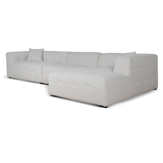 Almira 4 Seater Right Chaise Sofa - Pearl Boucle