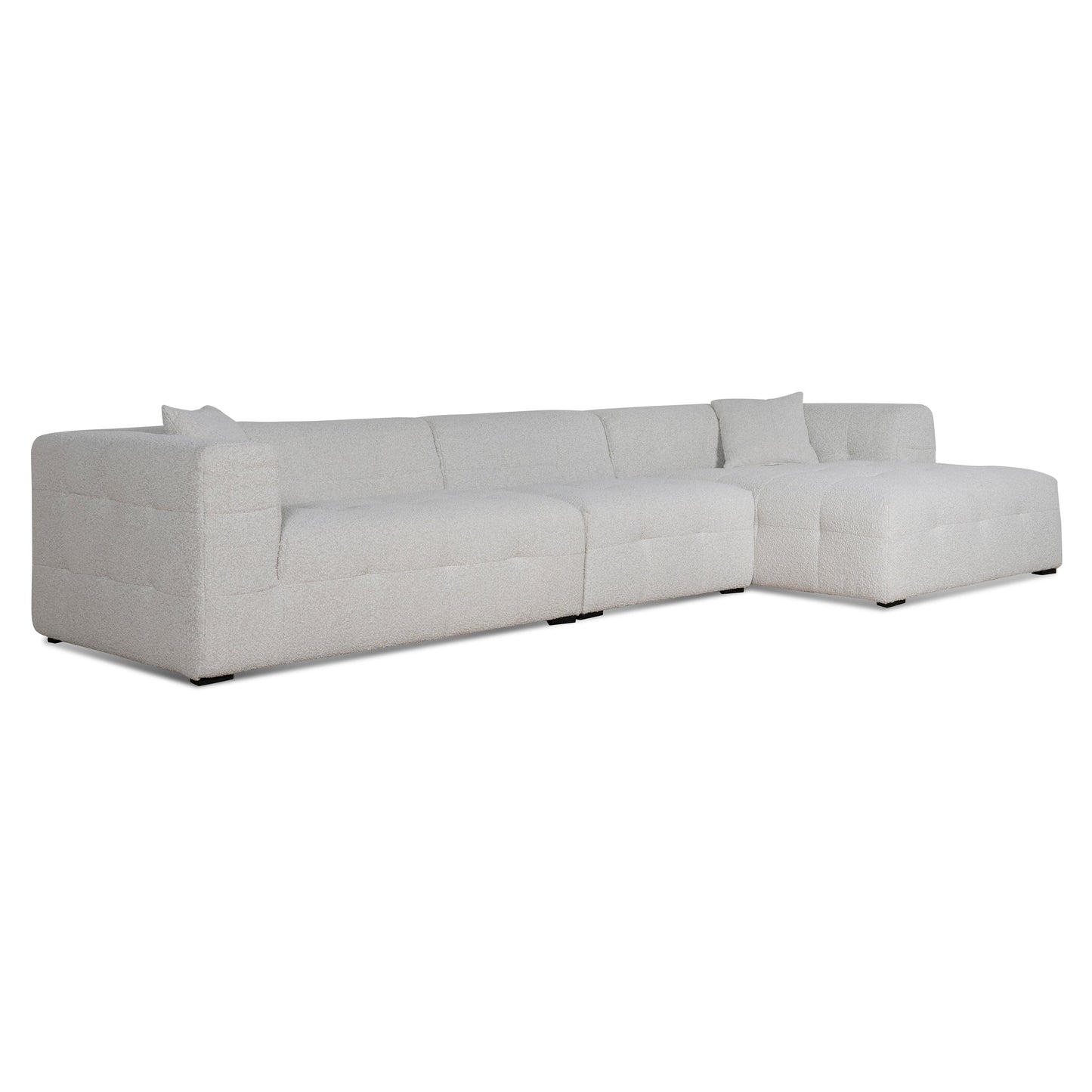 Almira 4 Seater Right Chaise Sofa - Pearl Boucle