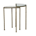 Celeste Crimp Nest of 2 Side Tables - White Marble - Antique Brass