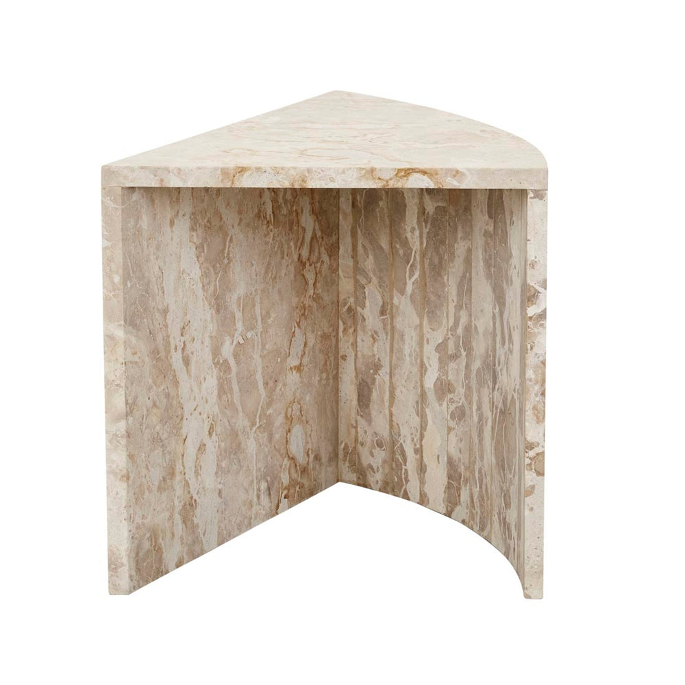 Rufus Slice Side Table - Latte Marble