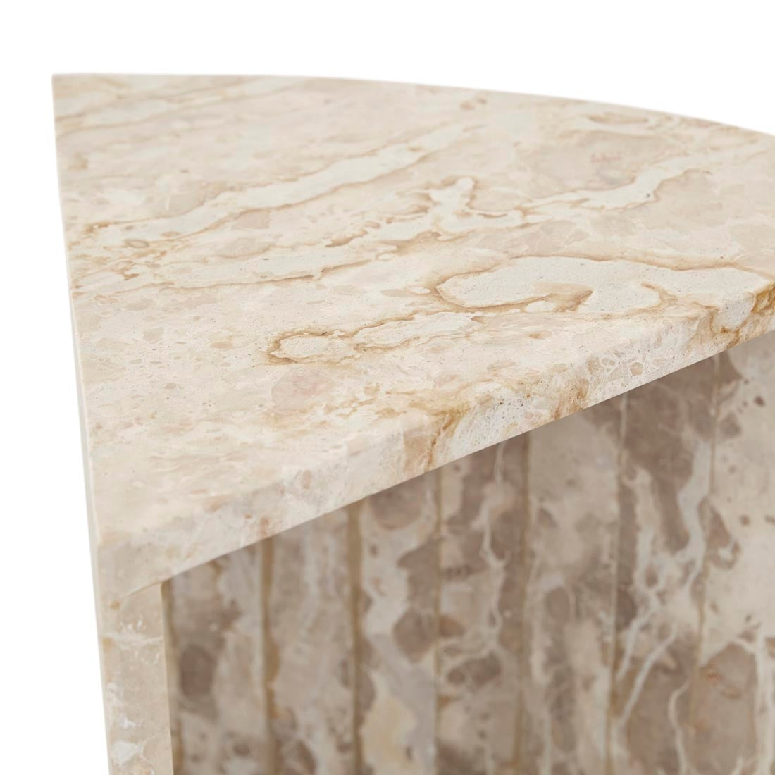 Rufus Slice Side Table - Latte Marble