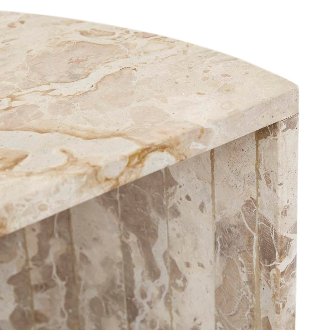 Rufus Slice Side Table - Latte Marble