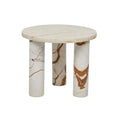 Amara Round Leg Side Table - Brown Vein Marble