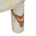 Amara Round Leg Side Table - Brown Vein Marble