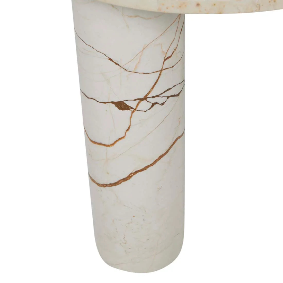 Amara Round Leg Side Table - Brown Vein Marble