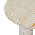 Amara Round Leg Side Table - Brown Vein Marble