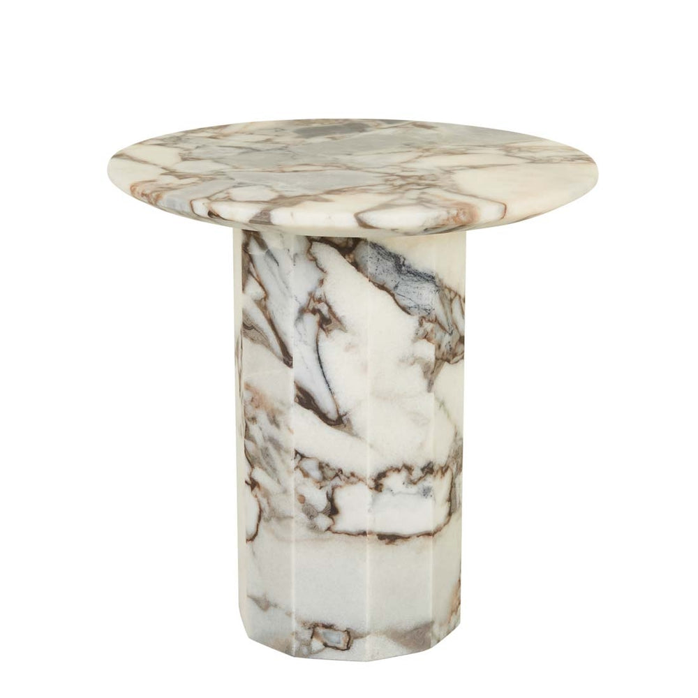 Atlas Decagon Side Table - Matt Ocean Marble