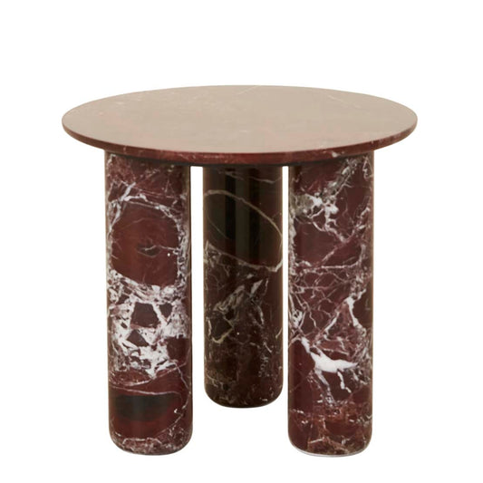 Atlas Orbit Side Table - Rouge Marble\