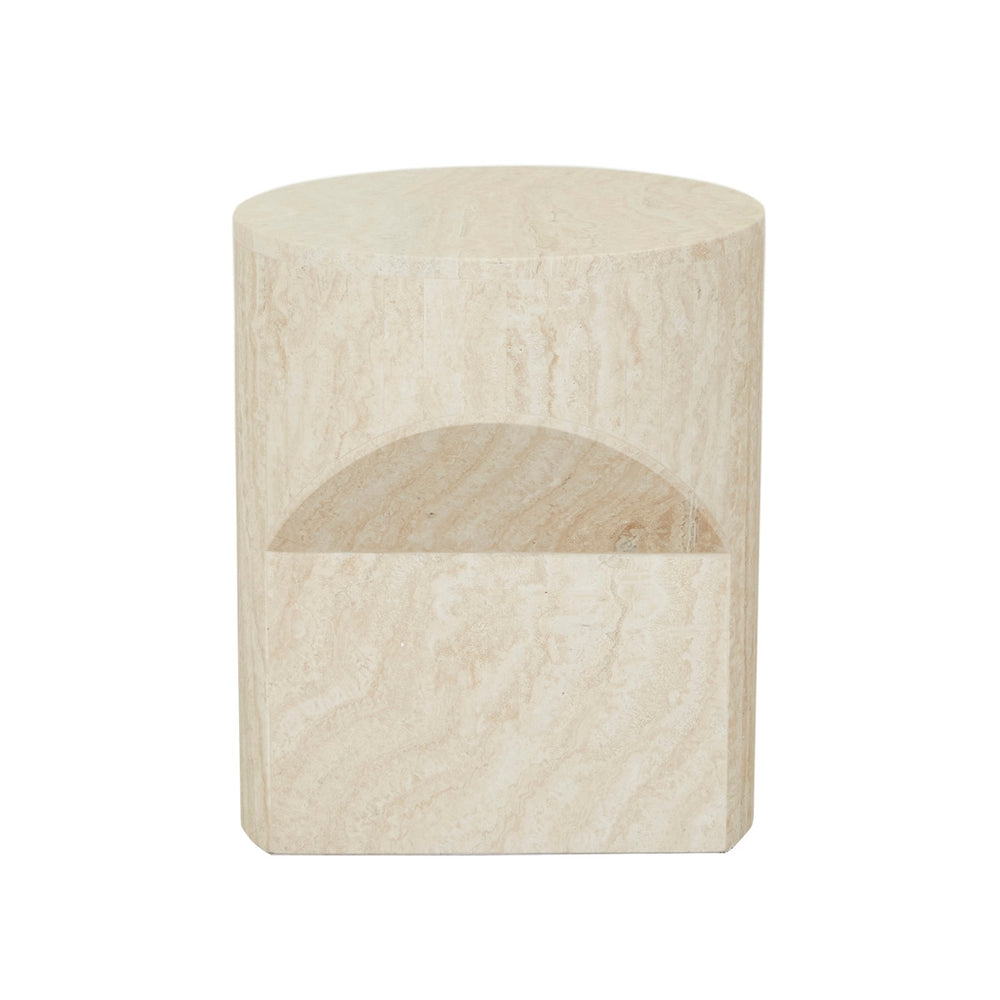 Atlas Pinnacle Side Table - Natural Travertine