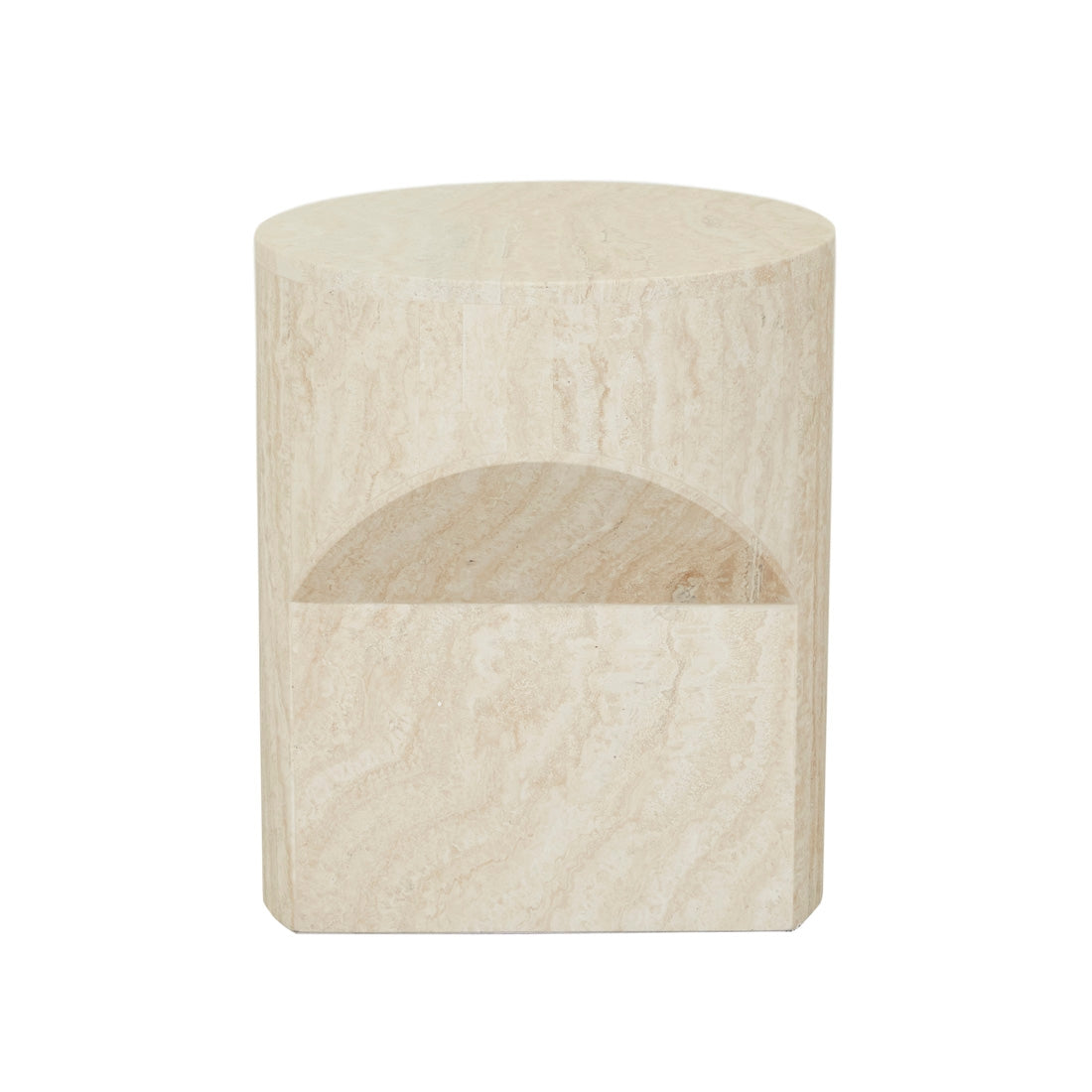 Atlas Pinnacle Side Table - Natural Travertine