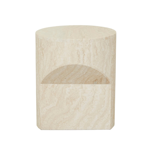 Atlas Pinnacle Side Table - Natural Travertine