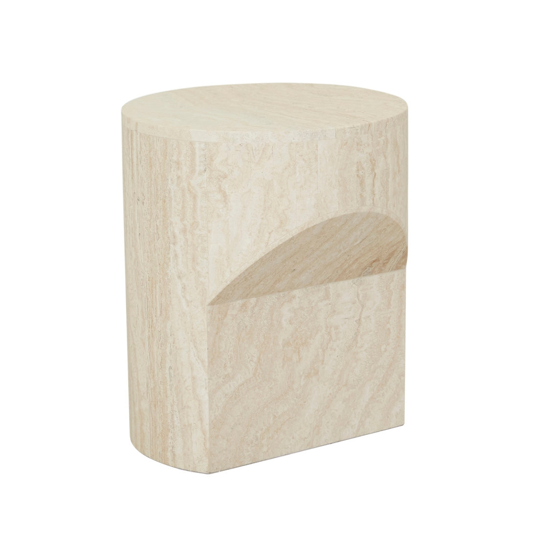 Atlas Pinnacle Side Table - Natural Travertine