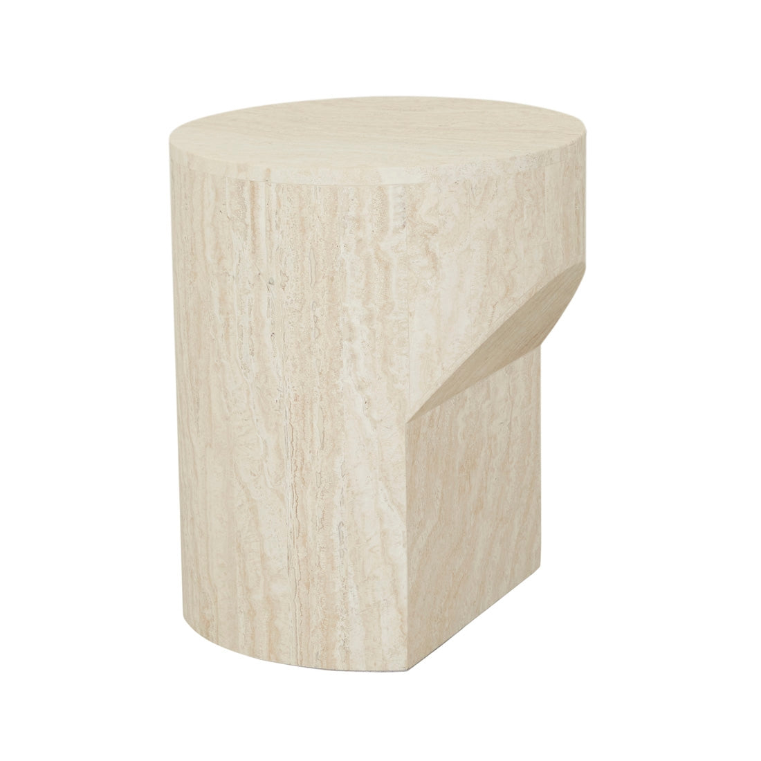 Atlas Pinnacle Side Table - Natural Travertine