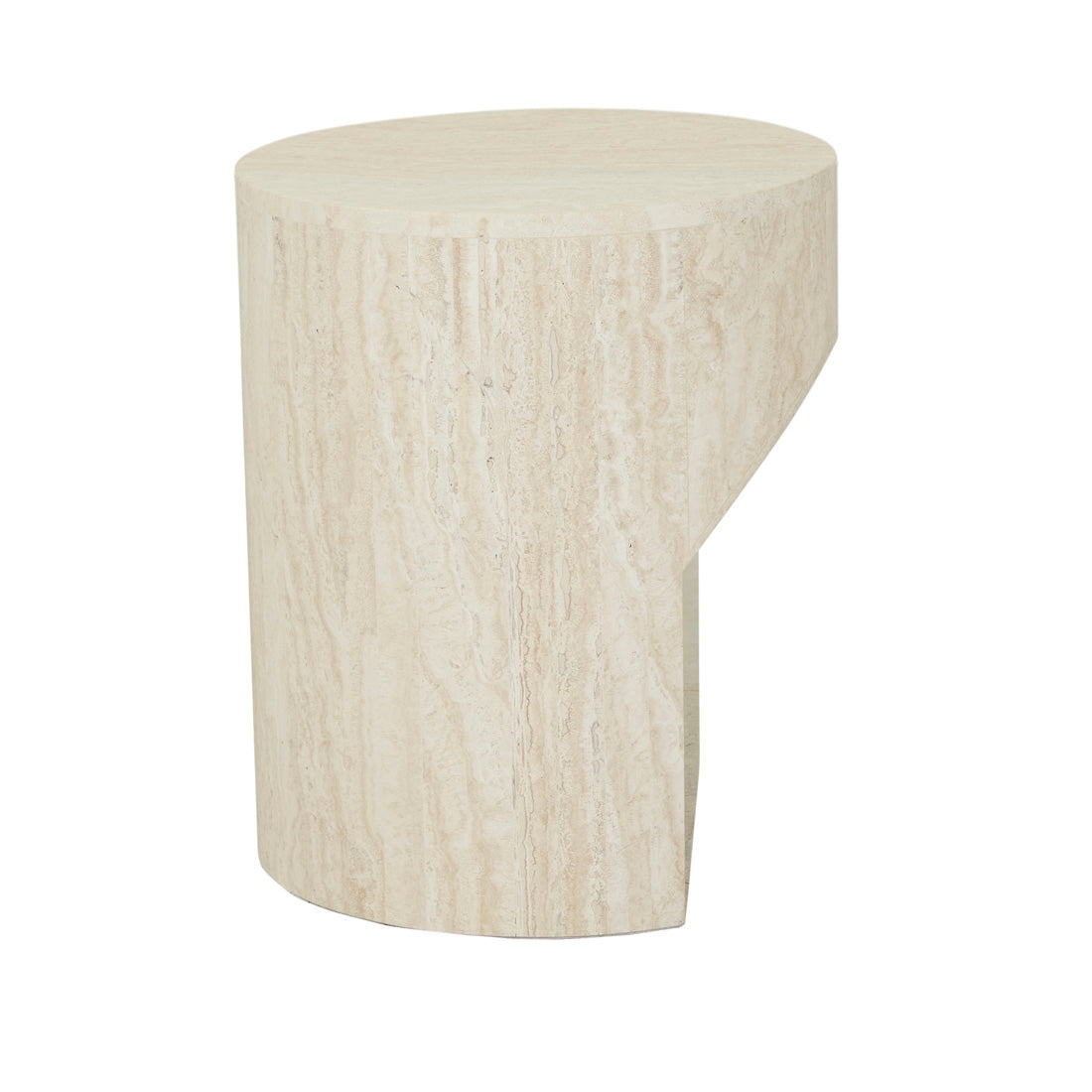 Atlas Pinnacle Side Table - Natural Travertine