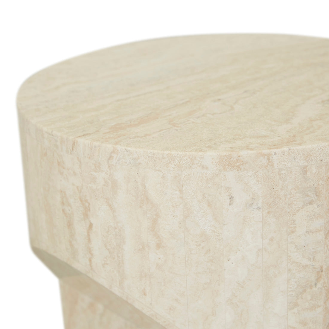 Atlas Pinnacle Side Table - Natural Travertine