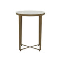 Ophelia Side Table - White Marble - Antique Brass