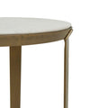 Ophelia Side Table - White Marble - Antique Brass