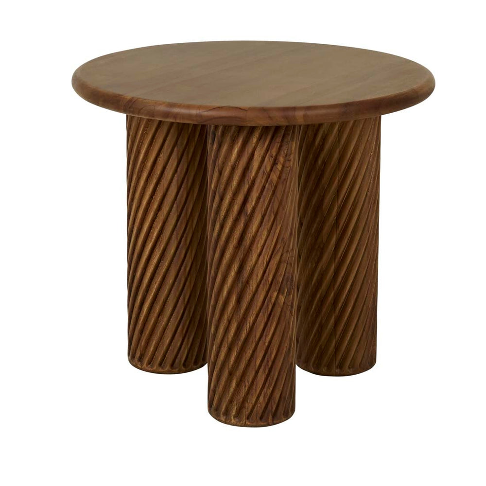 Orion Pillar Side Table - Natural Teak