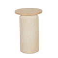 Pablo Marble Side Table - Natural Ash - Natural Brown Vein Marble