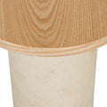 Pablo Marble Side Table - Natural Ash - Natural Brown Vein Marble