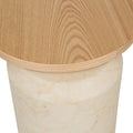 Pablo Marble Side Table - Natural Ash - Natural Brown Vein Marble