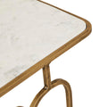 Celeste Arch Side Table - White Marble - Antique Brass